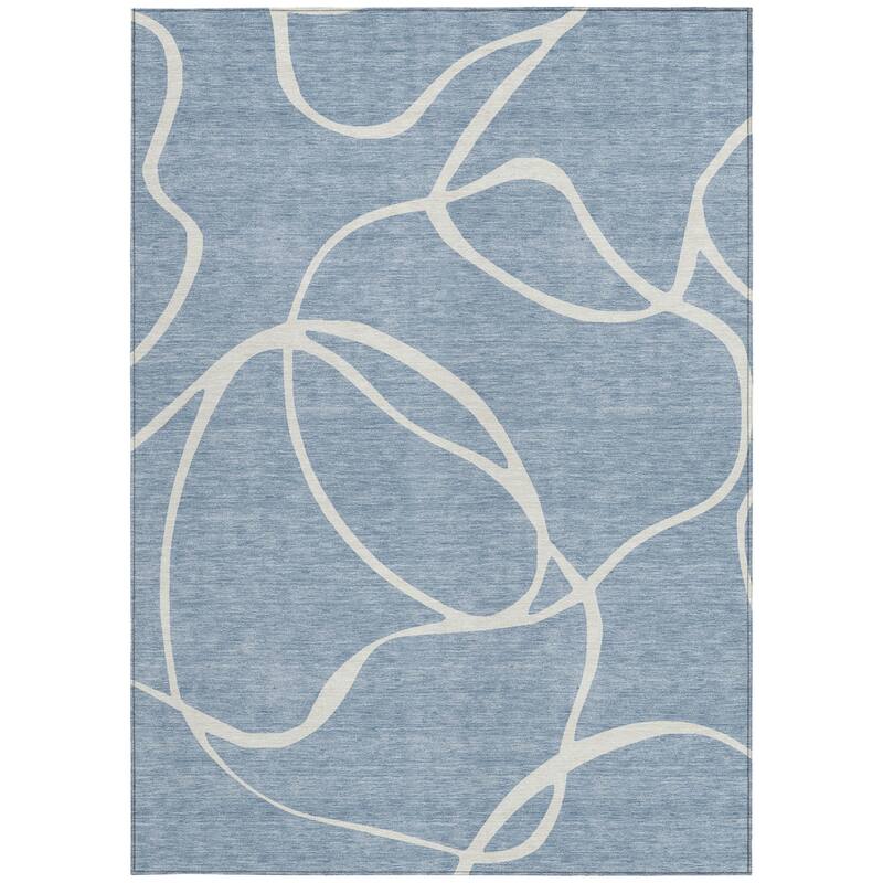 HomeRoots Abstract Transitional Rectangle Outdoor Rug
