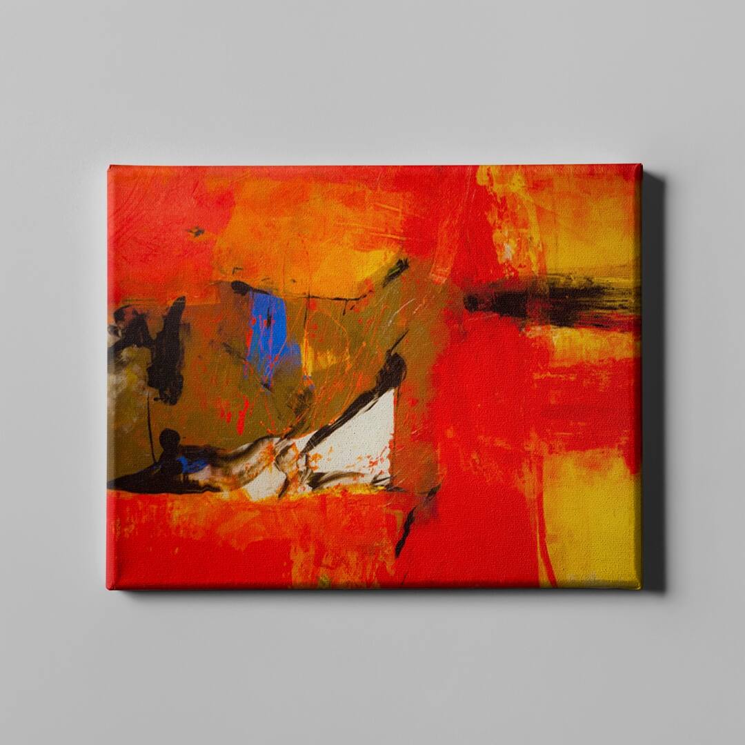 Orange Red Feel Abstract Canvas Wall Art Bed Bath & Beyond 37094601
