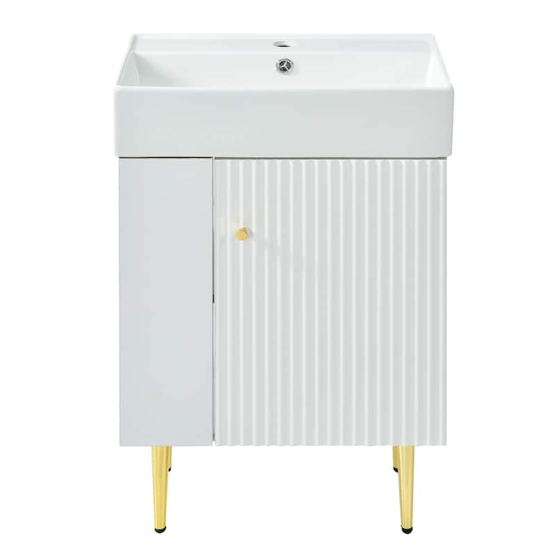 GDFStudio - Maren Sink Rectangular Resin Single Hole Bathroom Vanity Top