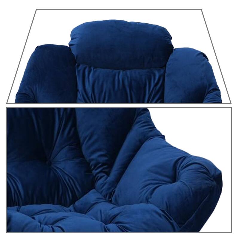 Modern Stylish Fabric Upholstered Accent Leisure Chair with an Ottoman