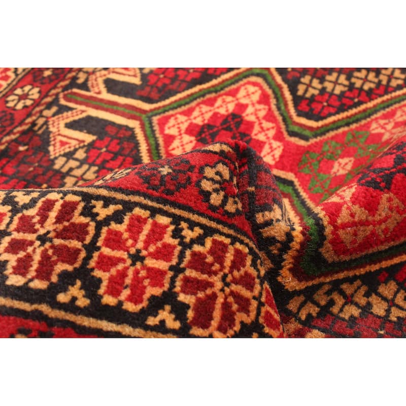 ECARPETGALLERY Hand-knotted Teimani Red Wool Rug - 2'8 x 4'11