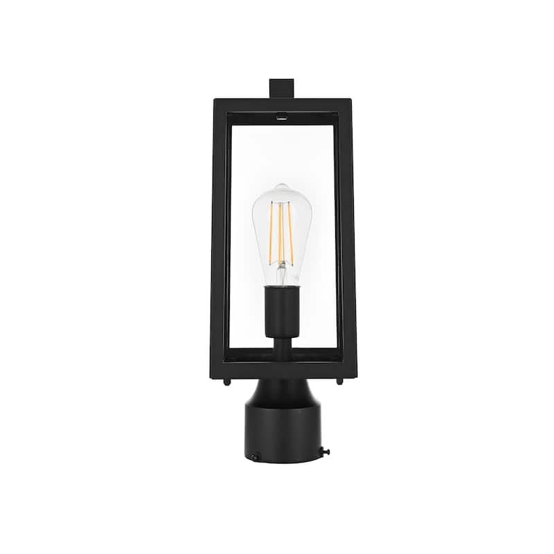 Lachlan 15 inch Outdoor Post light in Black - 15" - 15" - Black