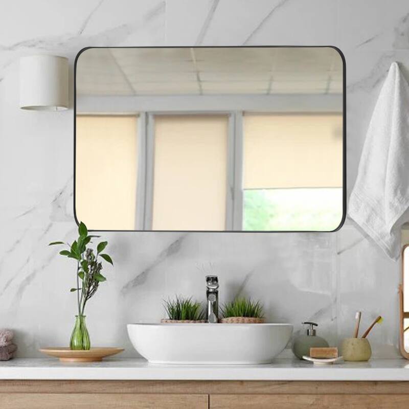 Modern Deep Rectangle Round Corner Wall Mirrors for Bathroom Mirror