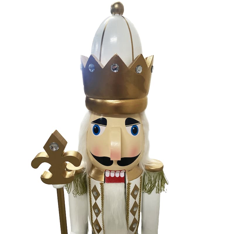60" White & Gold Nutcracker