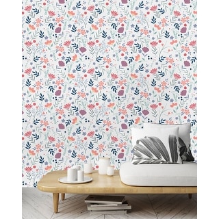 Spring Floral Background Peel and Stick Wallpaper - Bed Bath & Beyond ...