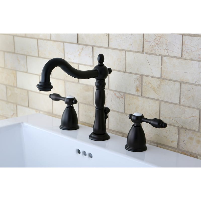 Kingston Brass Tudor Widespread Bathroom Faucet - Free Pop Up Drain