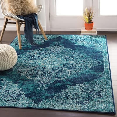 Livabliss Paramount Traditional Teal Area Rug
