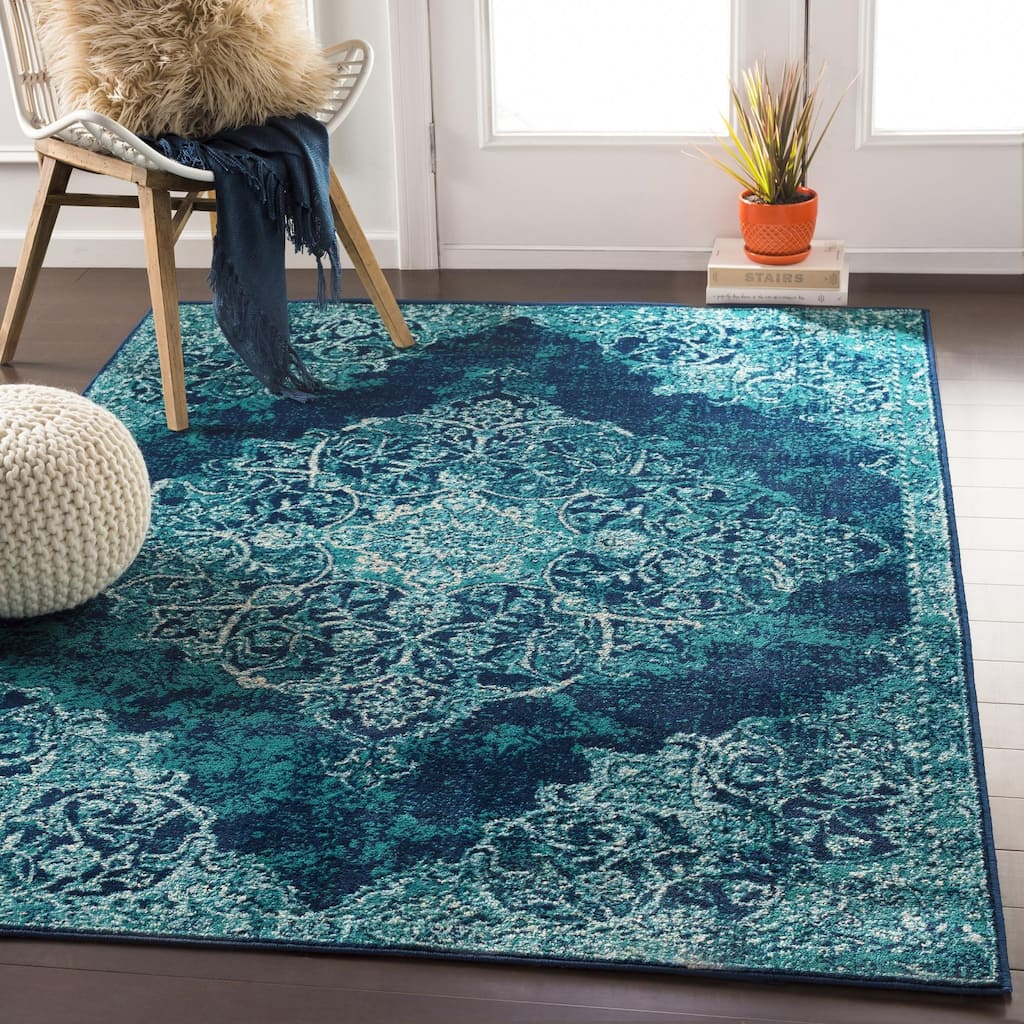 Livabliss Paramount Traditional Teal Area Rug