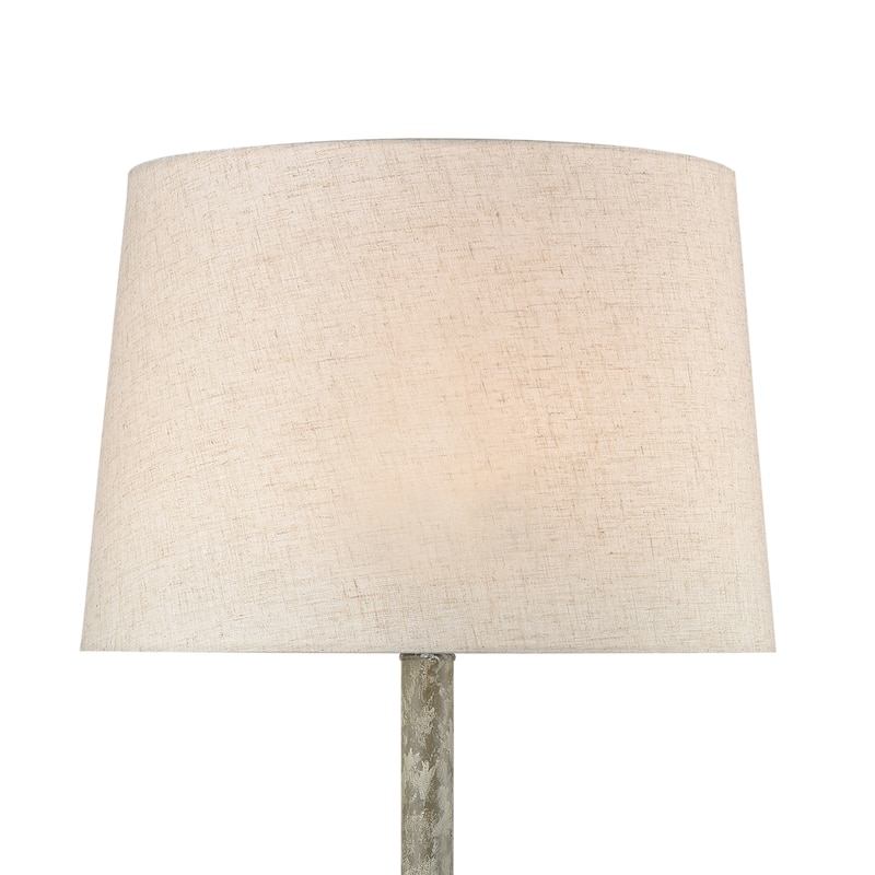 Elk Home Regus Antique Gray With Linen Shade 1 Light Floor Lamp