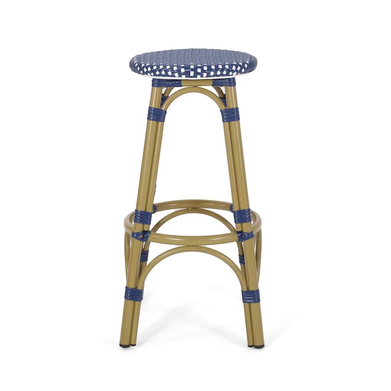 Starla Outdoor Aluminum and Wicker 29.5 Inch Barstools (Set of 2) by Christopher Knight Home - N/A