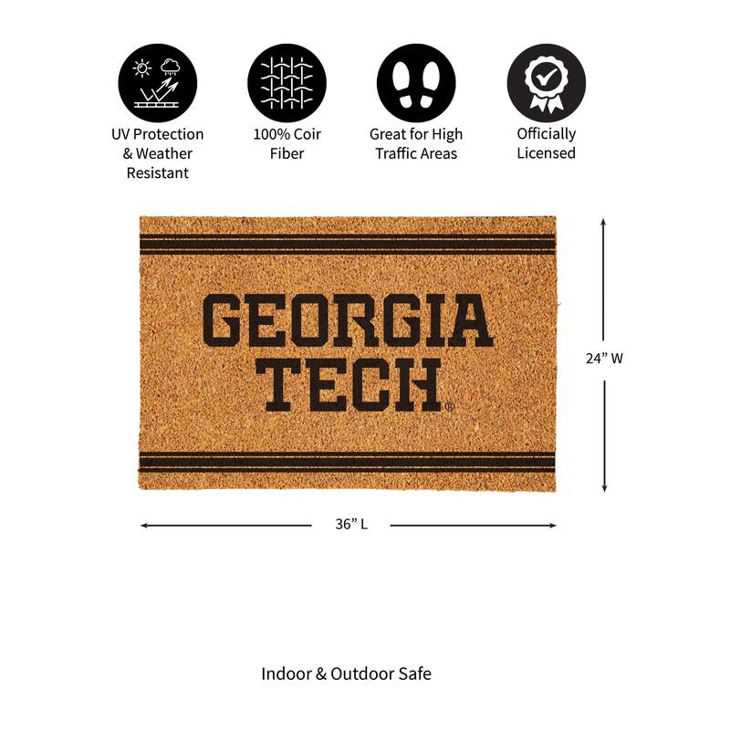 Georgia Tech Monochrome Indoor/Outdoor Coir Door Mat