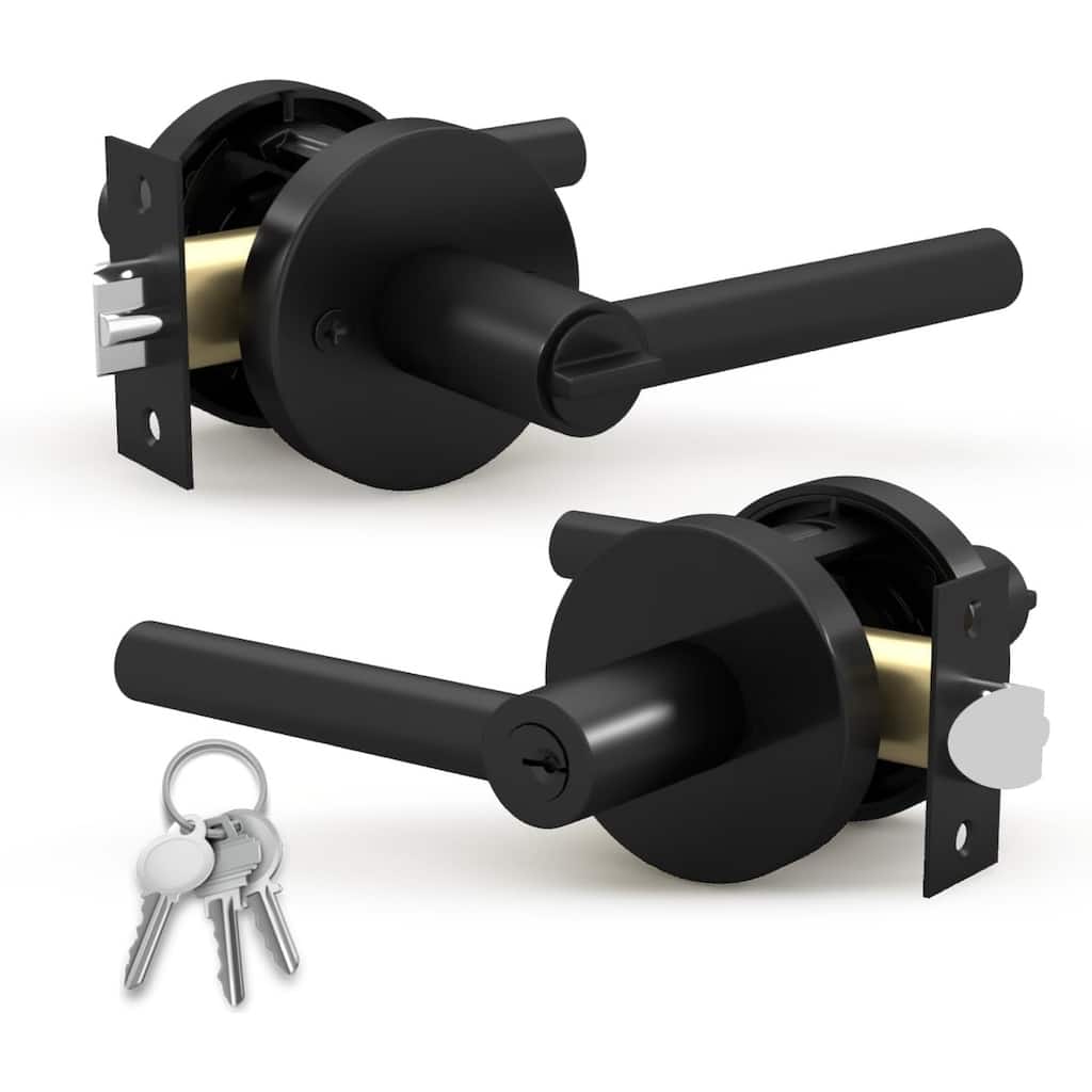 Mega Handles SUANA Square Privacy Door Knob with Lock | Reversible Keyless Door Knobs Interior for Hallway, Bathroom & Bedroom
