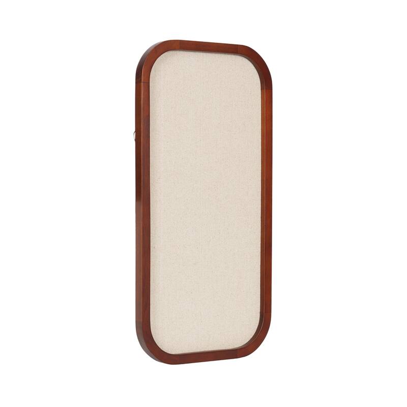 Kate and Laurel Hutton Wood Framed Fabric Pinboard - 12x24 - Walnut Brown