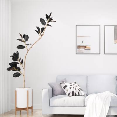 GDFStudio - Lysandra 6.9ft Artificial Rubber Tree with Real-Touch Leaves and Modular UV-Resistant Branches