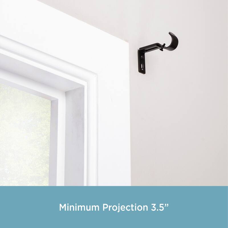 Kenney® 1" Adjustable Curtain Rod Mounting Brackets, Set of 2, Dark Brown