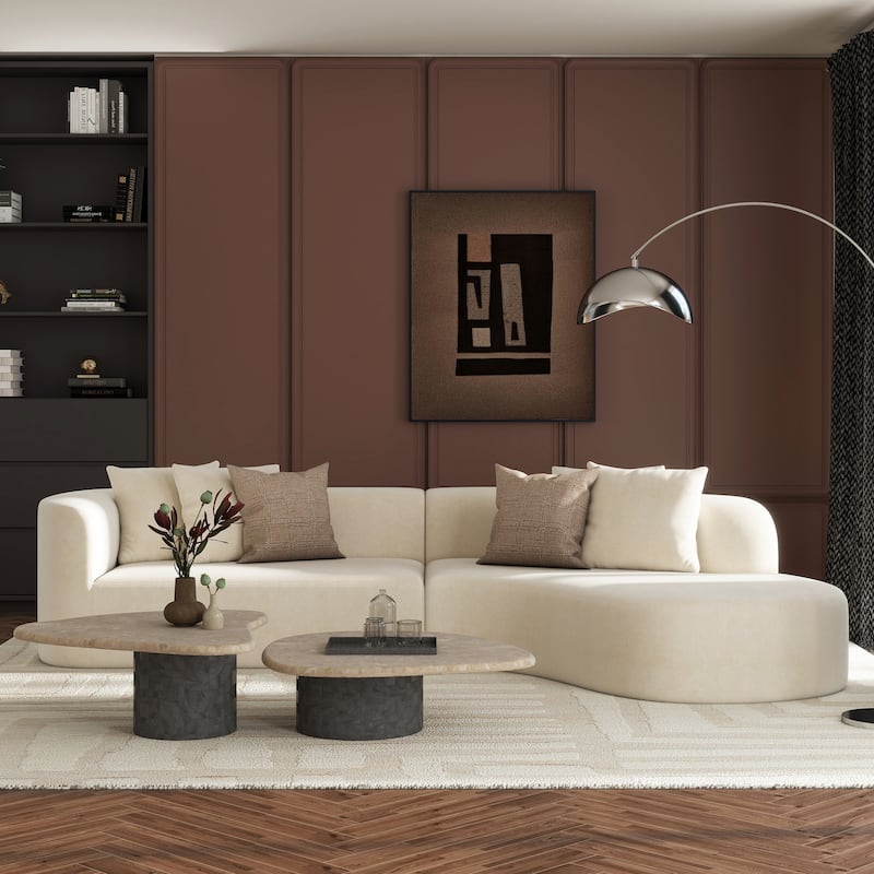 Mallory 134.5" Sofa-in-a-Box RAF Curved Sectional Sofa