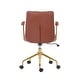 preview thumbnail 13 of 21, Porthos Home Tilly Office Chair, PU Leather, Gold Chrome Roller Base