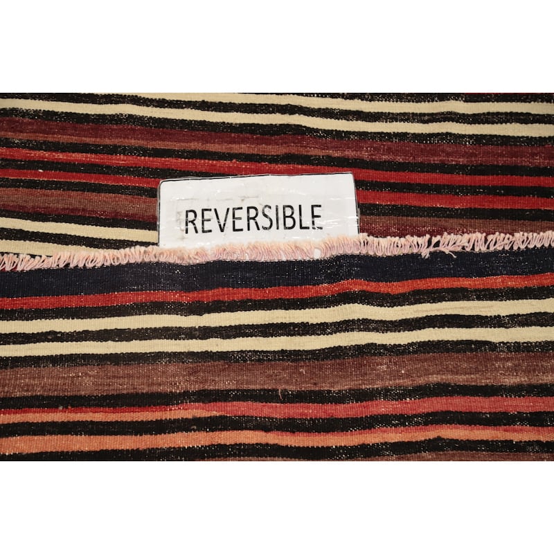 Hand Woven Oriental 100% Wool Carpet Southwestern Tribal Multi-Colored Kilim Area Rug - 9' 3'' X 4' 11''