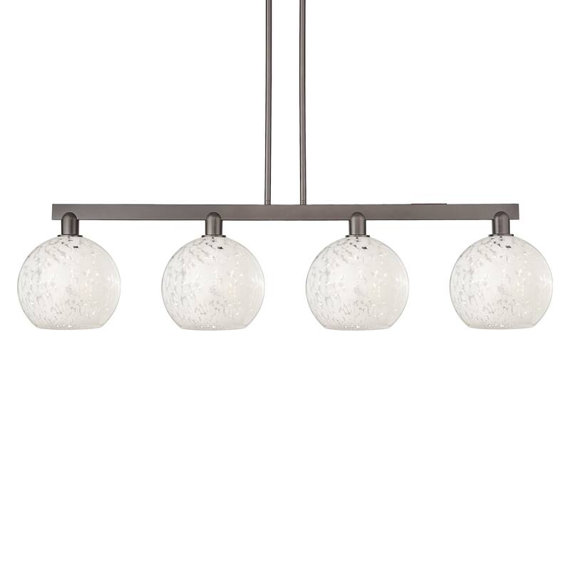 Innovations Lighting 716-4I-13-53 White Mouchette Linear White - Oil Rubbed Bronze / White Mouchette