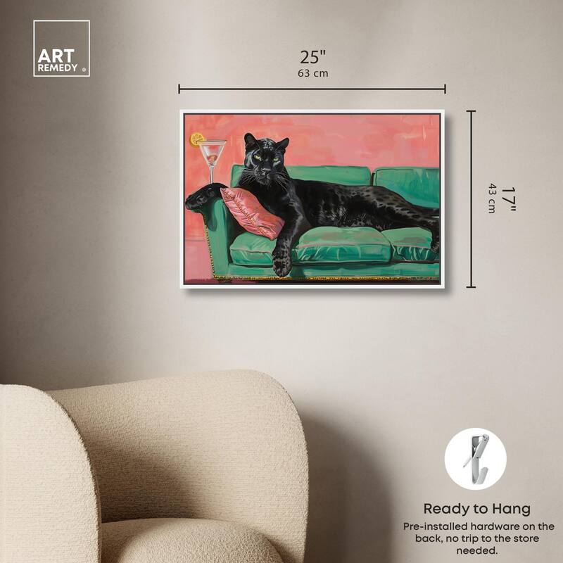 Lounging Panther Canvas by Art Remedy
