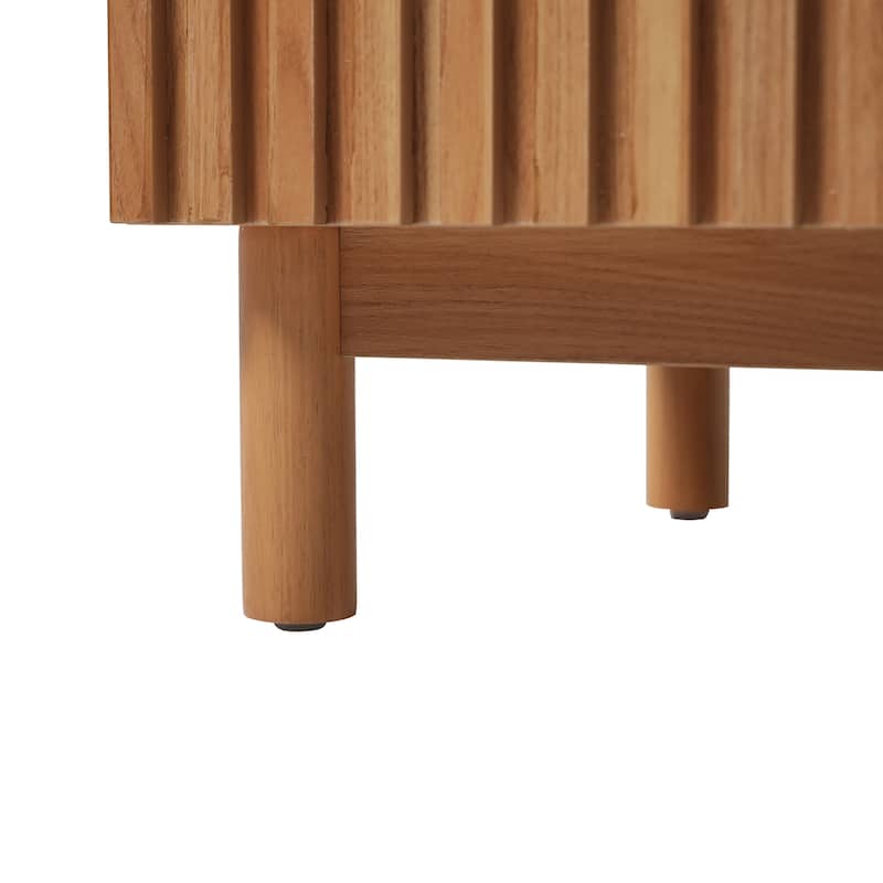 GDFStudio - Eleanor Traditional Wood Grain Bathroom Vanity with U-Shaped Adjustable Shelf, Ceramic Sink & Soft-Close Doors