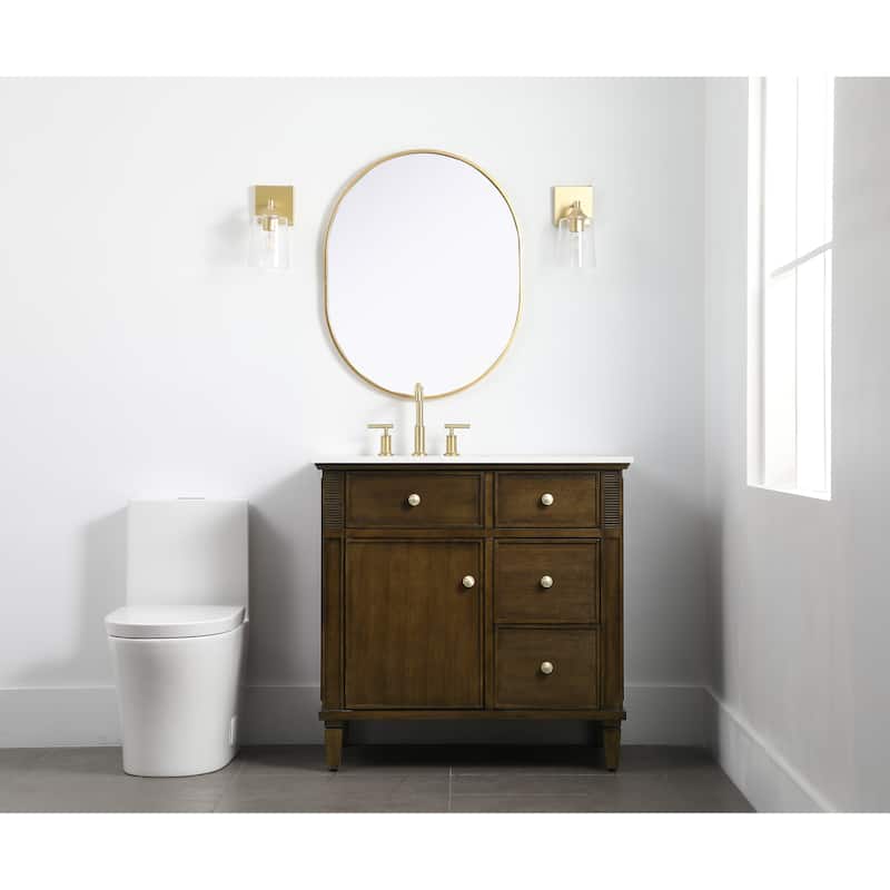 36" Bordeaux Bathroom Vanity - Dark Oak