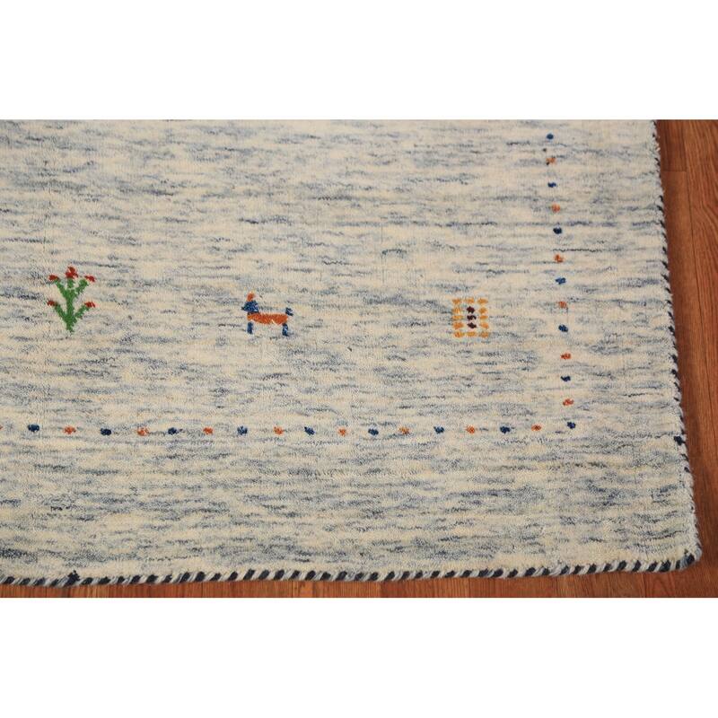 Little Animals Tribal Gabbeh Oriental Area Rug Handmade Wool Carpet - 3'11" x 5'9"