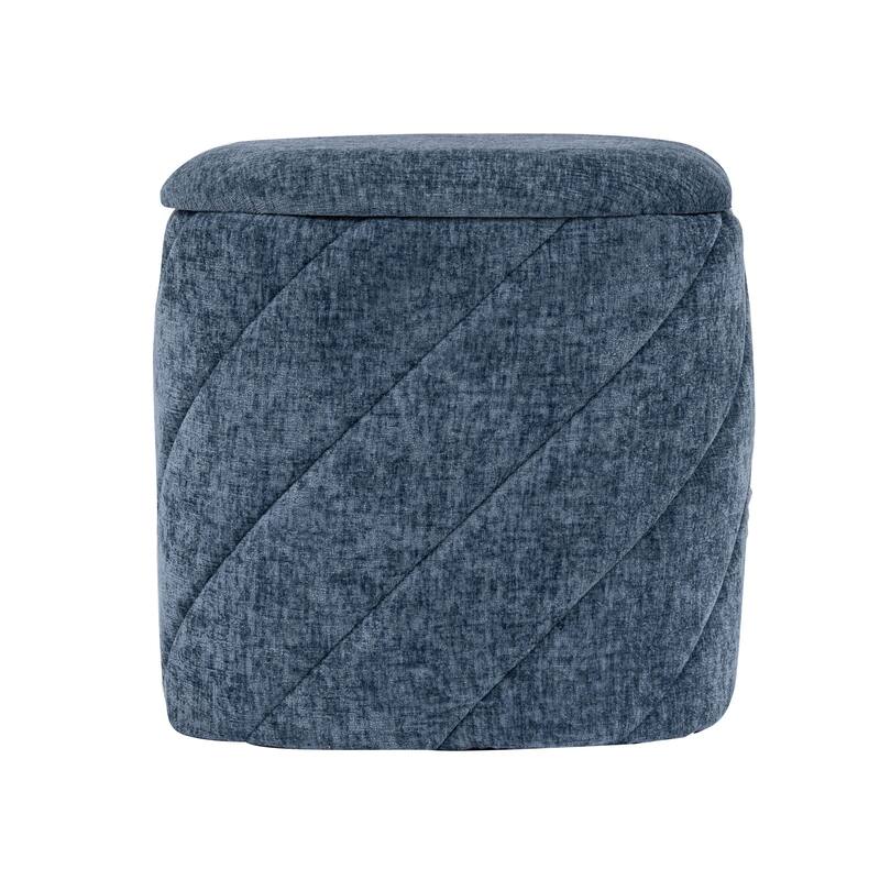 Square Diagonal Tufted Folding Storage Ottoman with Reversible Lid