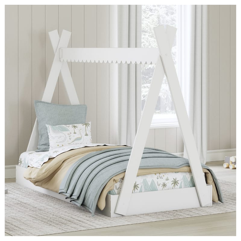 Signature Design by Ashley Hallityn White Twin Tent Bed - White - Twin