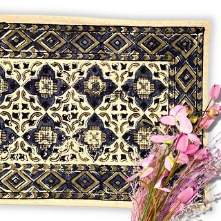 Vegetable Dyed Block Print Cotton Moroccan Tablecloth Collection