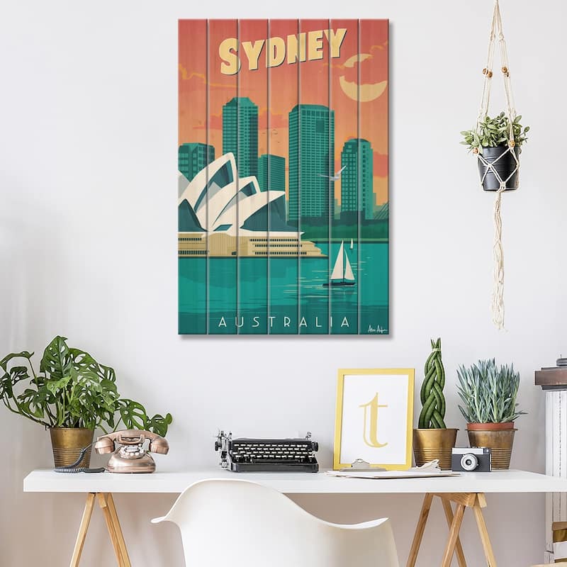 Sydney Print On Wood by IdeaStorm Studios - Multi-Color