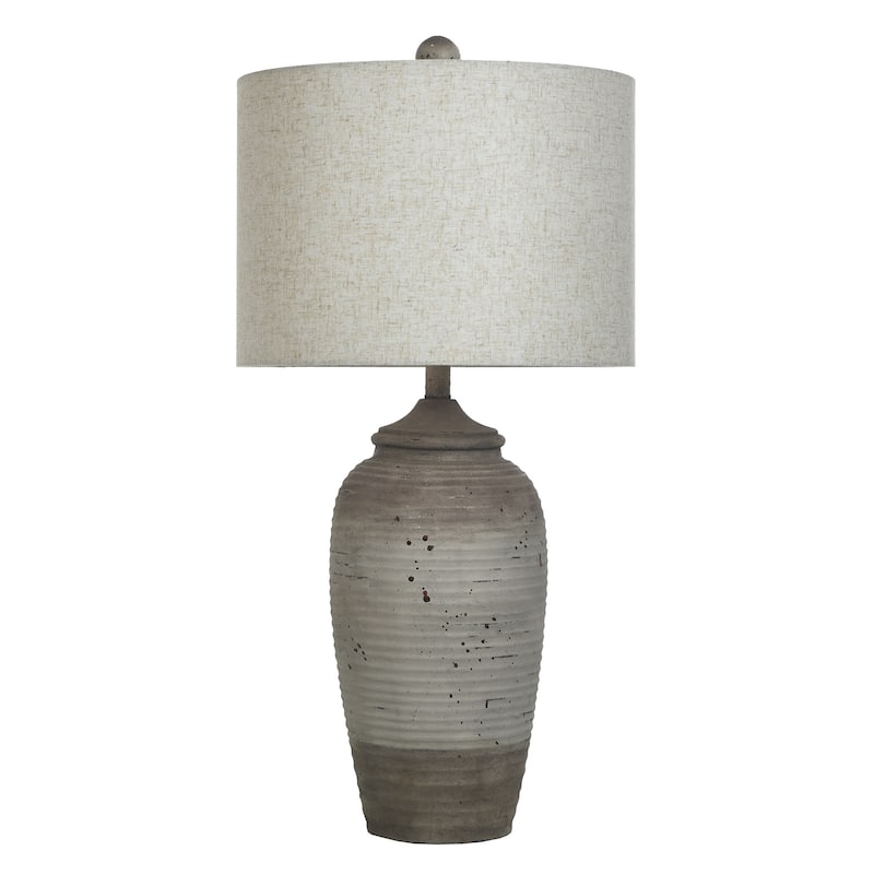 Charlotte Polyresin Table Lamp - Linen Shade - Taupe, Cream, Sand