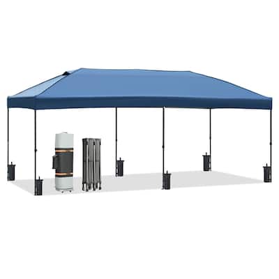 10x20 Heavy Duty Pop-Up Canopy Tent With Sidewalls & Wheeled Bag for Outdoor Events and Parties.