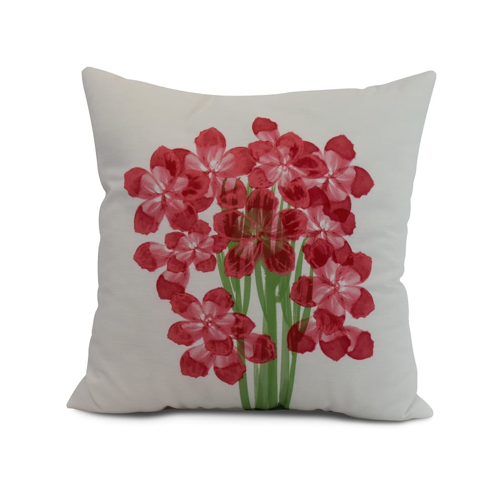 18 x 18 Inch Florpalida Floral Print Outdoor Pillow