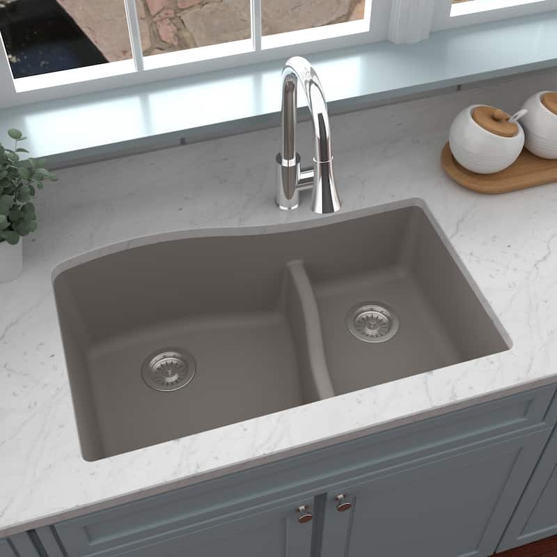 Karran Undermount Quartz Double-bowl Kitchen Sink