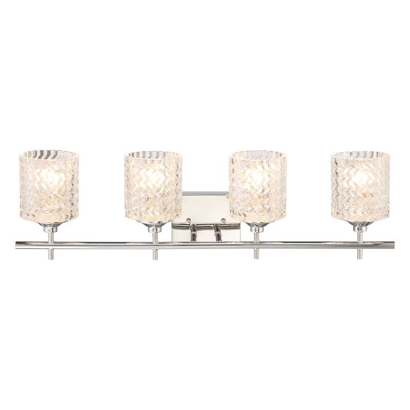 Frenia 4-light Modern Dimmable Bathroom Vanity Light with Art Glass