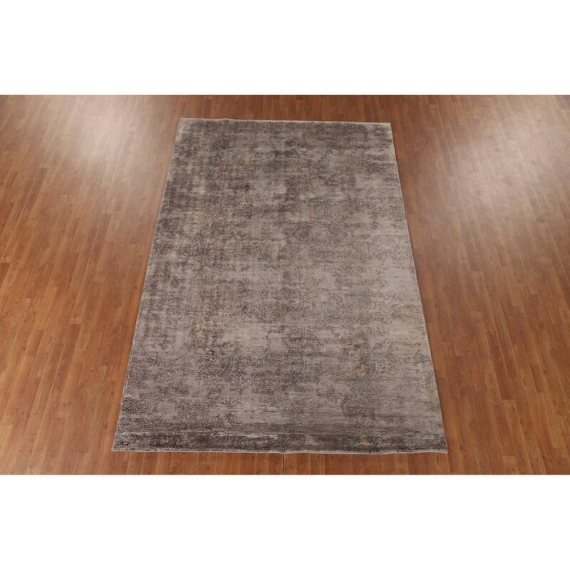 All-Over Modern Abstract Area Rug Hand-Knotted Wool Carpet - 6'7" x 9'11"
