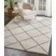 preview thumbnail 1 of 120, Nourison Brisbane Large Diamond Geometric Modern Shag Area Rug 6'7" x 9'7" - Cream - Runner/Rectangle