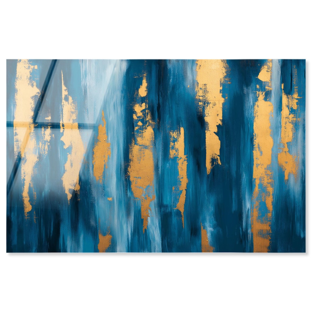 Dark Texture Golden Touch II Acrylic by Art Remedy, Ready to Hang