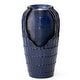 preview thumbnail 99 of 150, Glitzhome Oversized LED Lighted Ceramic Pot Floor Fountains for Outdoor Garden