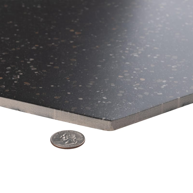 Merola Tile Palazzo Hex Nero 14-1/8" x 16-1/4" Porcelain Floor and Wall Tile