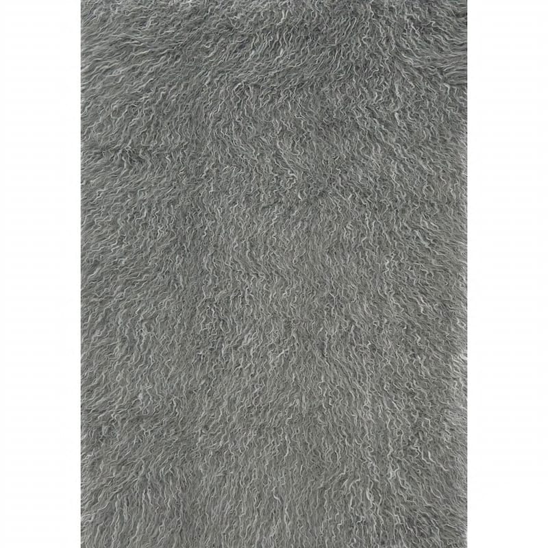 Alexander Home Faux Sheepskin Textured Shag Rug - 2' x 3' - Grey/Ivory - Rectangle