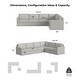preview thumbnail 11 of 18, Flex Taupe Fabric 6-Seat Sectional with Narrow Arm - 132" x 35" x 102"