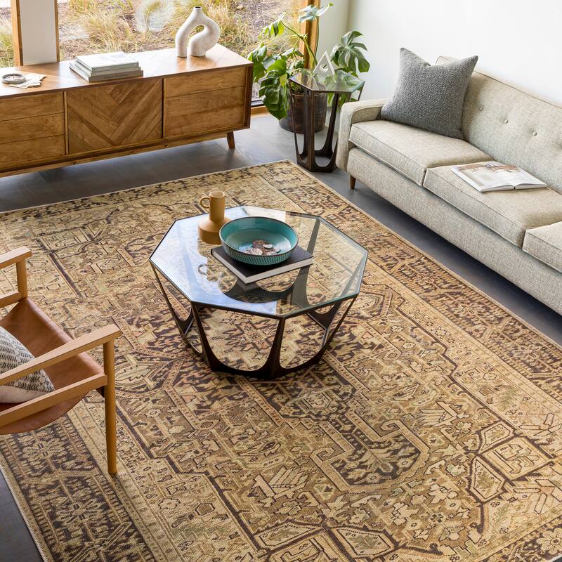 Artistic Weavers Cortland Machine Washable Vintage Medallion Area Rug - 7'10" x 10'2" - Olive