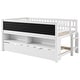 preview thumbnail 19 of 22, Twin Size Low Loft Bed with Trundle, Solid Wood Bed Frame with Storage Shelves & Blackboard, Space-Saving Design for Small Rooms