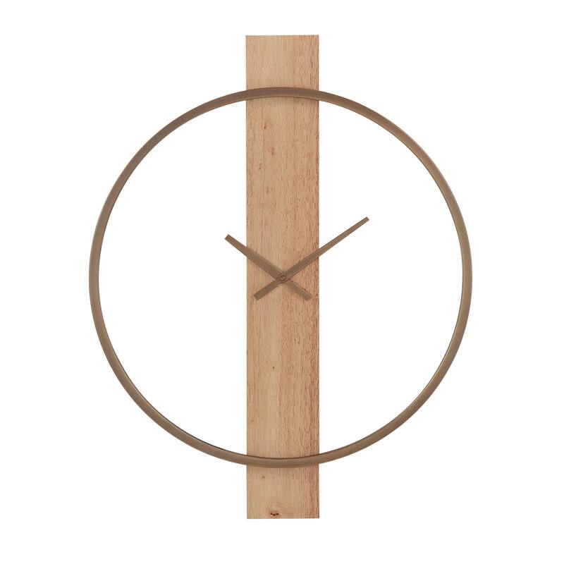 Renwil Pollux Indoor Iron Wall Clock, Antique Brushed Brass