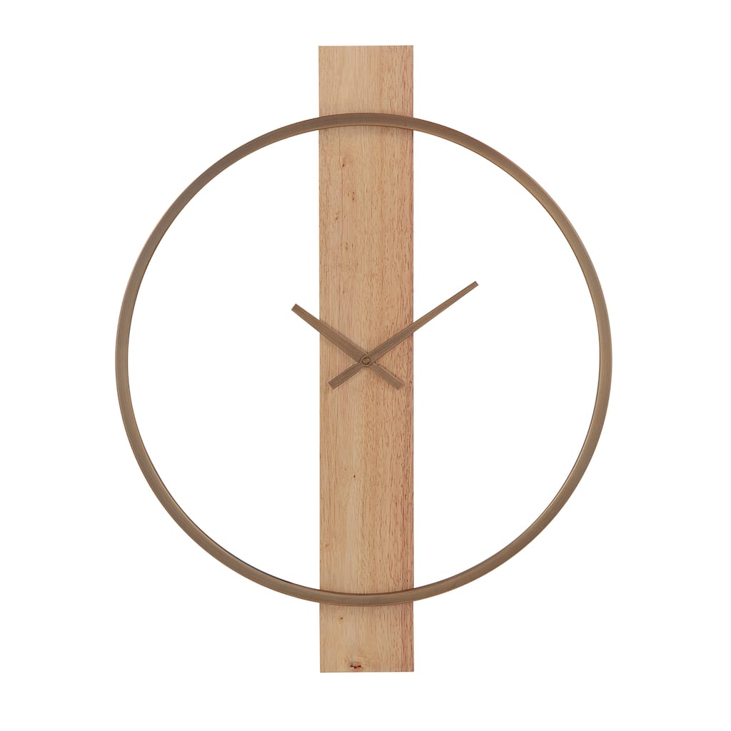 Renwil Pollux Indoor Iron Wall Clock, Antique Brushed Brass