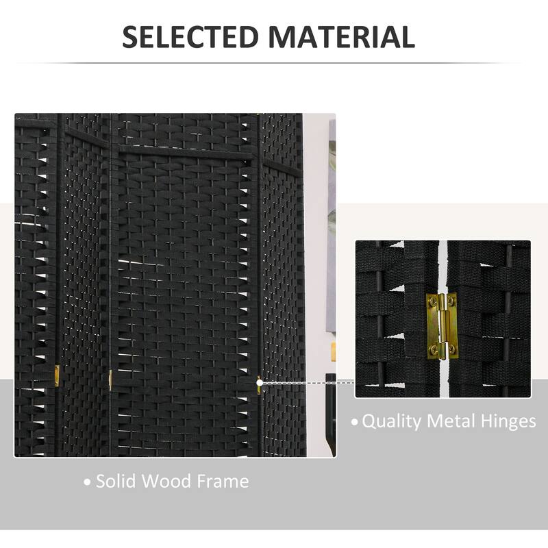 Freestanding 6-Panel Folding Privacy Screen Room Divider