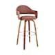 Daxton Mid-Century Swivel Bar Stool, Upholstered Counter Height Chair with Bentwood Legs