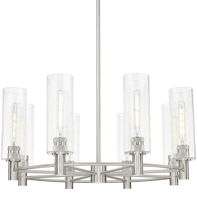 Innovations Lighting 434-8CR-15-32 Crown Point Chandelier Crown Point - Satin Nickel / Seedy